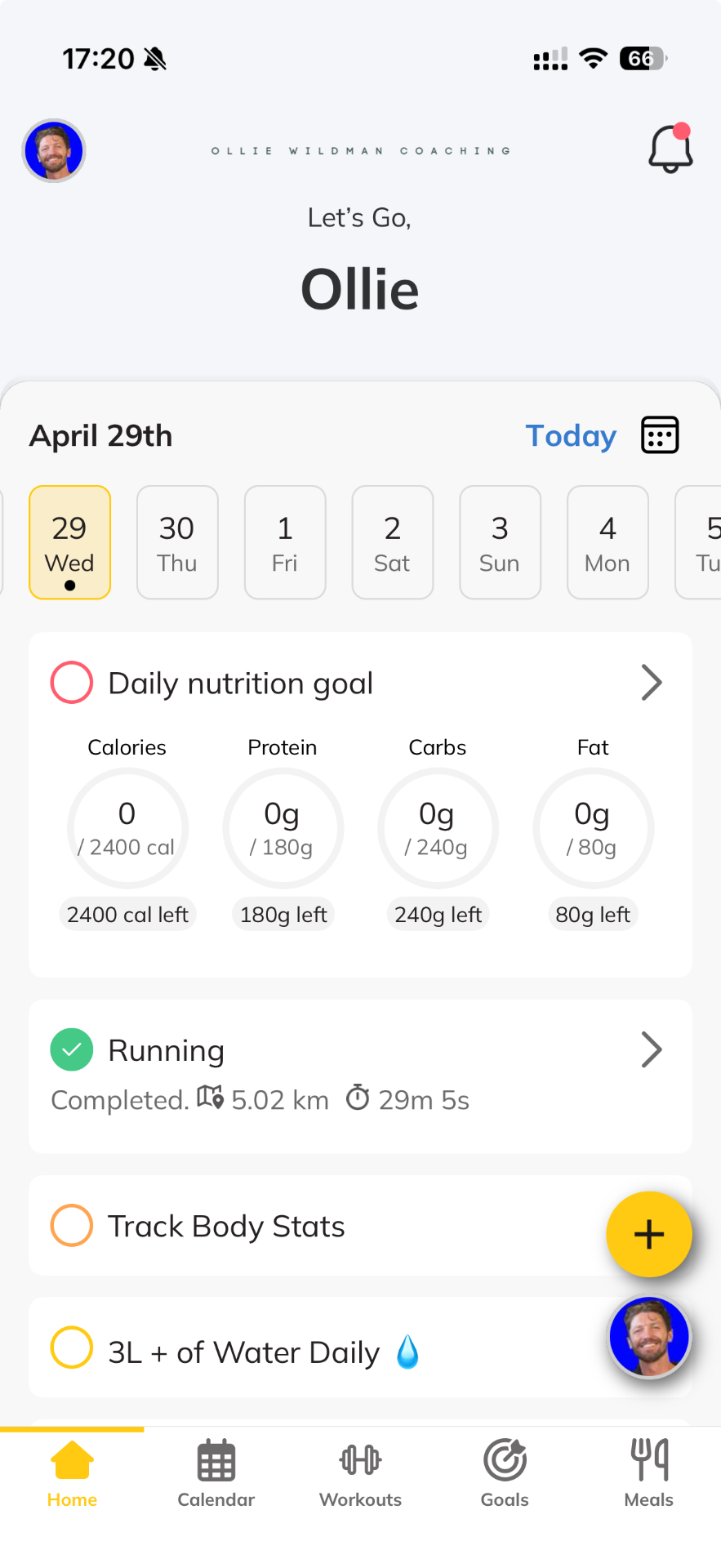 Trainerize app — daily nutrition, training and habit tracking